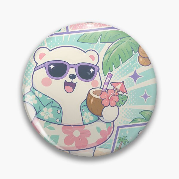 Item preview, Kawaii Tropical Vacation Polar Bear designed and sold by Gift Phrase Studio.
