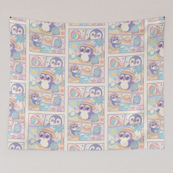Item preview, Kawaii Baby Penguin Beach Tourist designed and sold by Gift Phrase Studio.