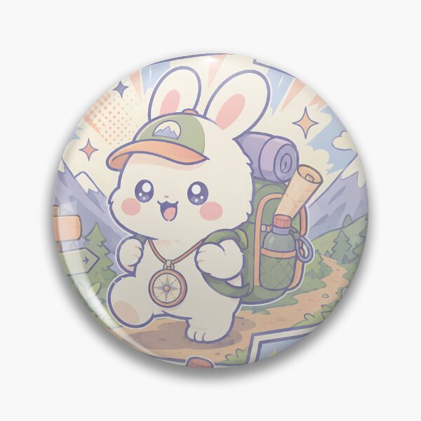 Item preview, Kawaii White Bunny Mountain Backpacker designed and sold by Gift Phrase Studio.