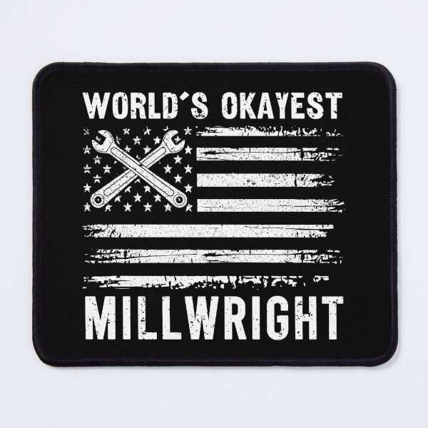 Item preview, World's Okayest Millwright Vintage Distressed American Flag Crossed Wrenches designed and sold by Dmetalx Art Apparel.