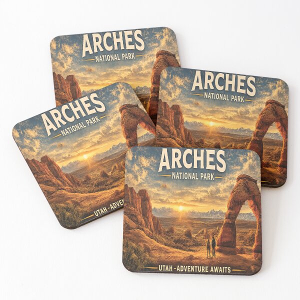 Item preview, Arches National Park Vintage Travel Poster | Scenic Wall Art Print designed and sold by GnuArt.