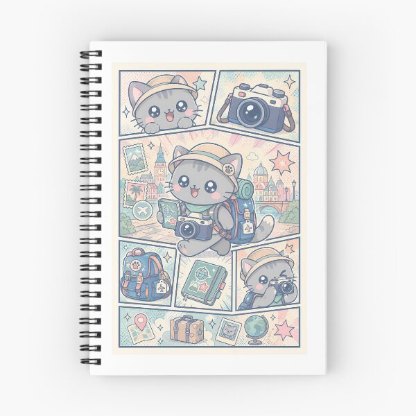 Item preview, Kawaii Gray Kitten Travel Photographer designed and sold by Gift Phrase Studio.