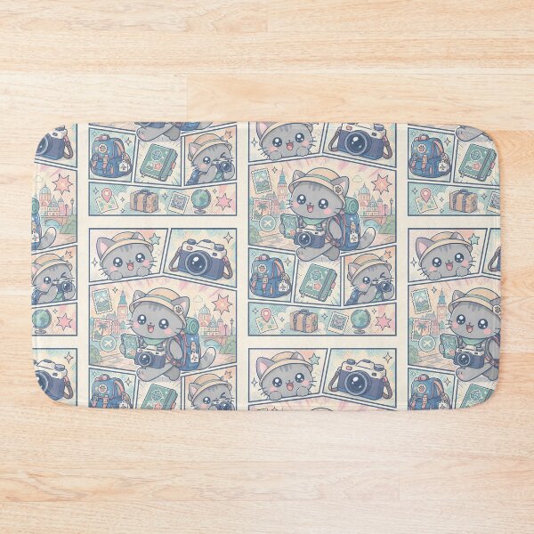 Item preview, Kawaii Gray Kitten Travel Photographer designed and sold by Magmashup.