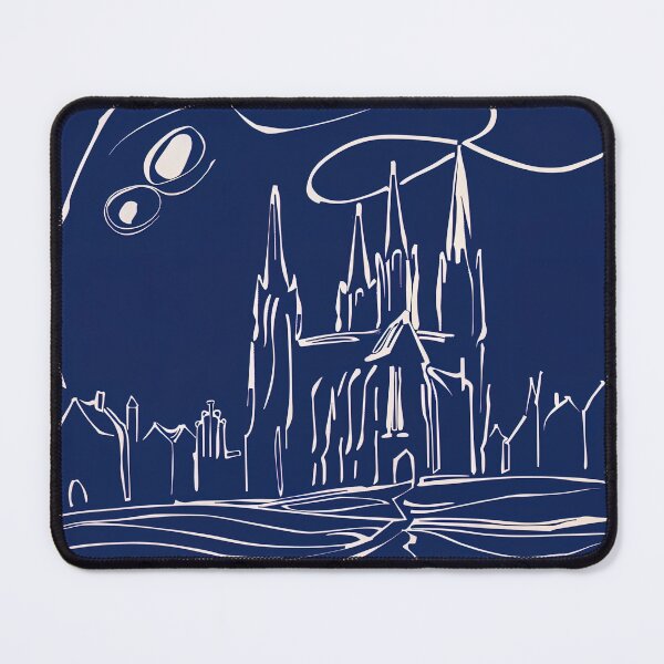 Item preview, Cologne Cathedral - Blue Abstract Art designed and sold by shadow-bloom.