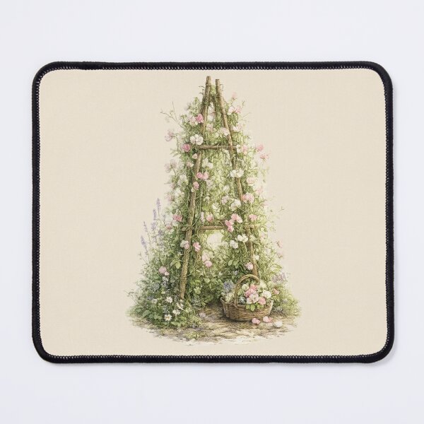 Item preview, Sweet Pea Trellis Watercolor Illustration – Romantic Cottage Garden Floral Art designed and sold by MagicMakerPh.