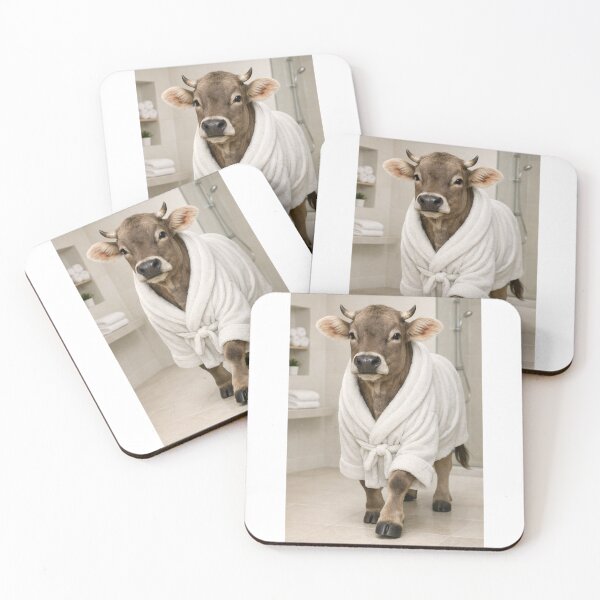 Item preview, Cozy Bathrobe Brown Swiss Cow designed and sold by Sillytoe.