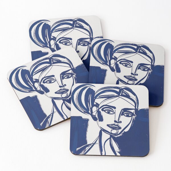 Item preview, Colombian woman - Blue Abstract Art designed and sold by shadow-bloom.