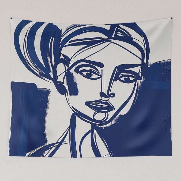 Item preview, Colombian woman - Blue Abstract Art designed and sold by shadow-bloom.
