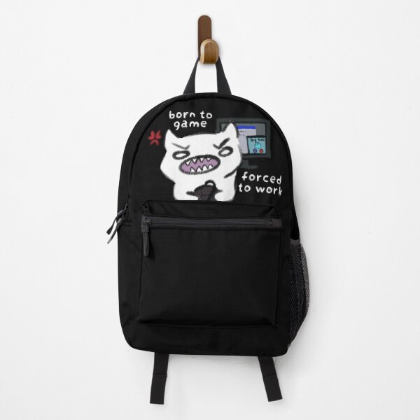 Item preview, Born to game forced to work cat designed and sold by Rinnnce Designs.
