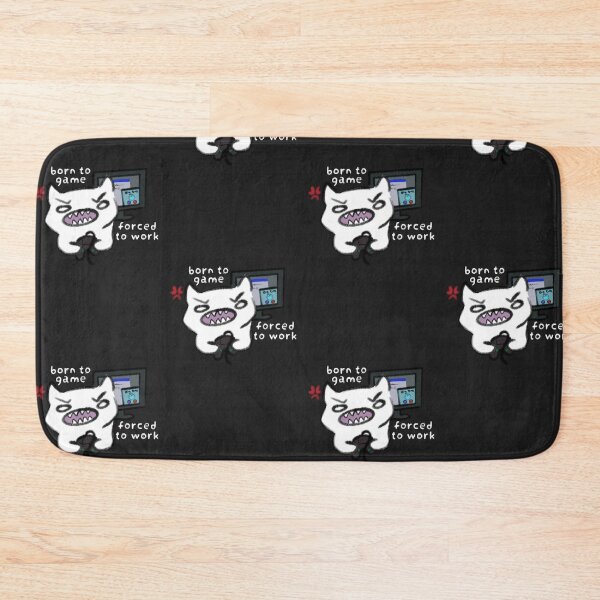 Item preview, Born to game forced to work cat designed and sold by Rinnnce Designs.