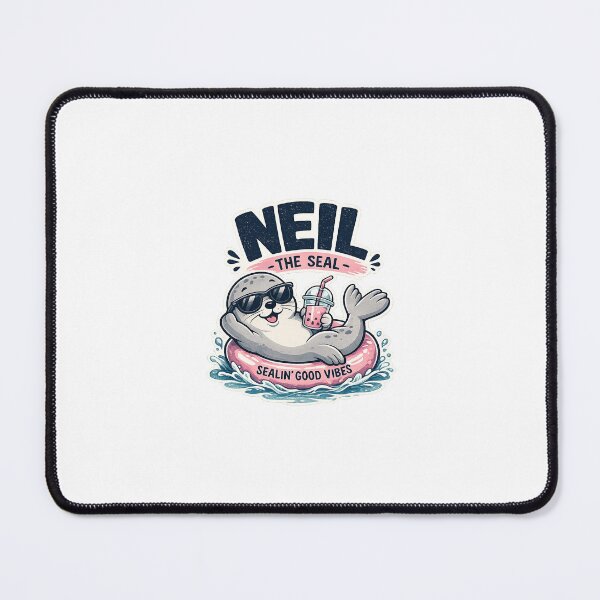 Item preview, Sealin Good Vibes Neil the Seal Sticker - Cute Boba Tea Cartoon Art designed and sold by Expats Studio.