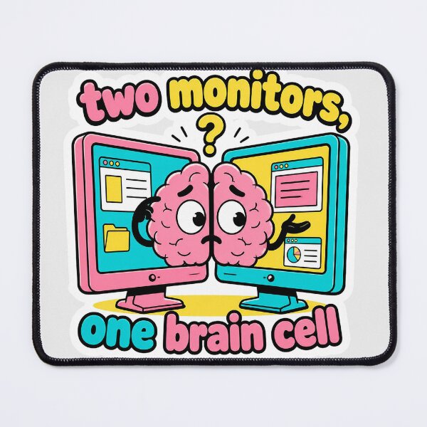 Item preview, Two Monitors One Brain Cell - Funny Programmer Setup Shirt designed and sold by Geek Tracy Shop.
