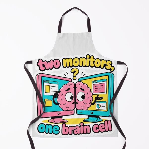 Item preview, Two Monitors One Brain Cell - Funny Programmer Setup Shirt designed and sold by Geek Tracy Shop.