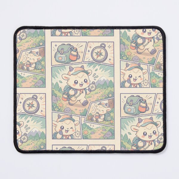 Item preview, Kawaii Trail Explorer Goat Comic Panel designed and sold by Gift Phrase Studio.
