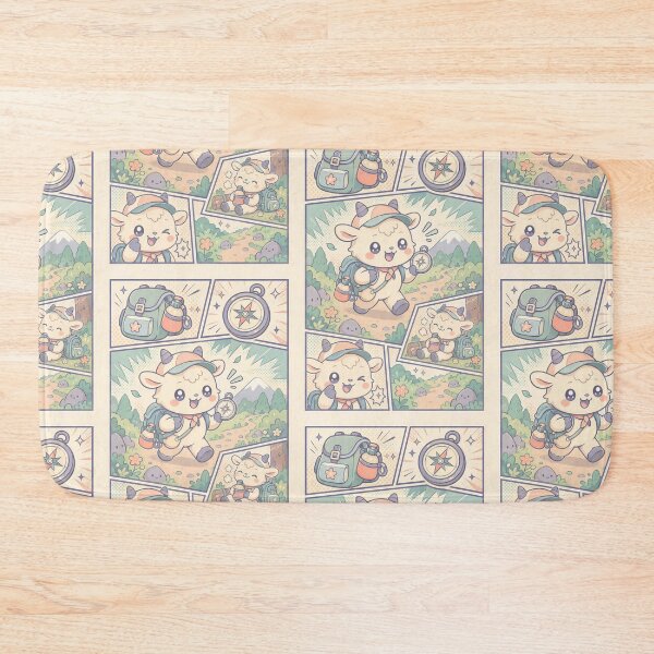 Item preview, Kawaii Trail Explorer Goat Comic Panel designed and sold by Gift Phrase Studio.