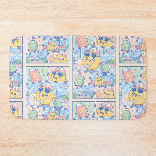 Item preview, Kawaii Airport Traveler Chick Comic Panel designed and sold by Gift Phrase Studio.
