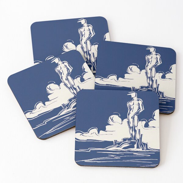 Item preview, Colossus of Rhodes - Blue Abstract Art designed and sold by shadow-bloom.