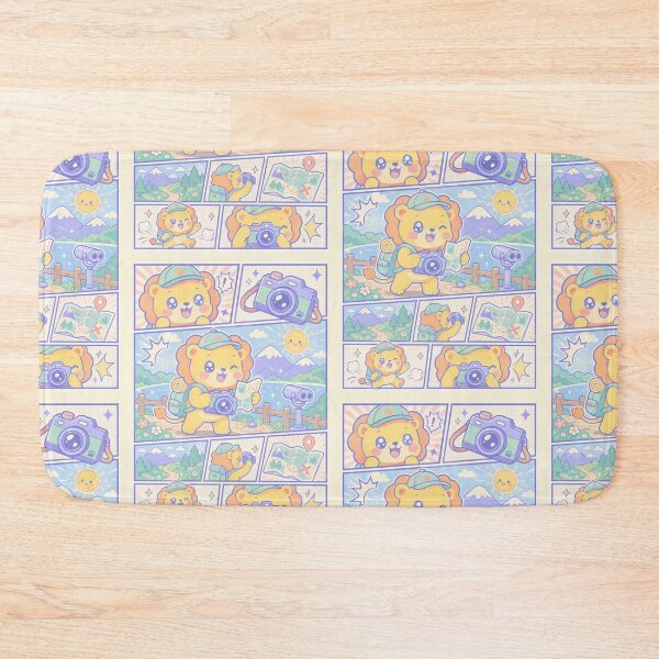 Item preview, Kawaii Traveling Photographer Lion Comic Panel designed and sold by Gift Phrase Studio.