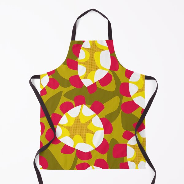 Item preview, Bold Mid Century Modern Scandinavian Pattern in Olive Green and Raspberry designed and sold by Deutschic.