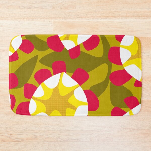 Item preview, Bold Mid Century Modern Scandinavian Pattern in Olive Green and Raspberry designed and sold by Deutschic.