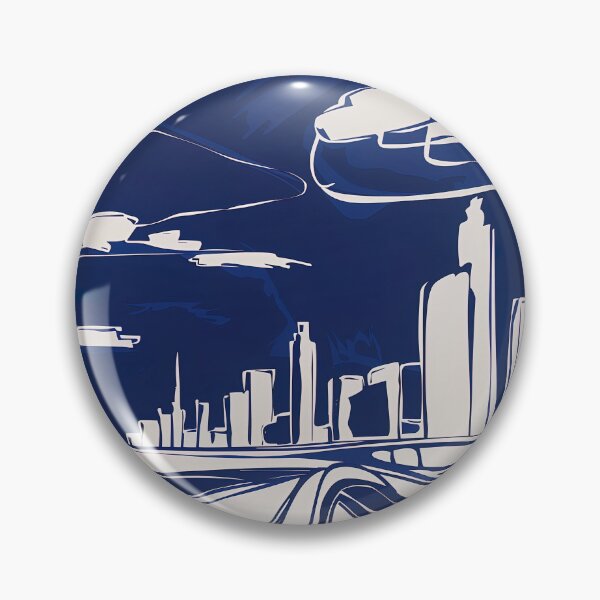 Item preview, Columbus Ohio, city, USA - Blue Abstract Art designed and sold by shadow-bloom.