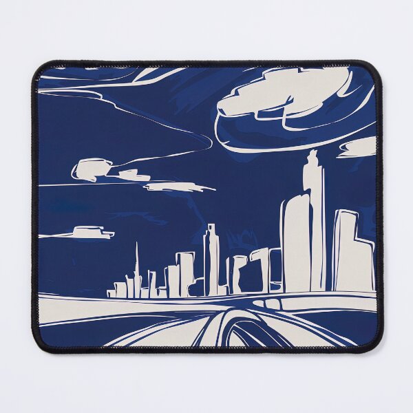 Item preview, Columbus Ohio, city, USA - Blue Abstract Art designed and sold by shadow-bloom.