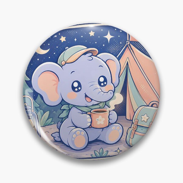 Item preview, Kawaii Camping Elephant Comic Panel designed and sold by Gift Phrase Studio.