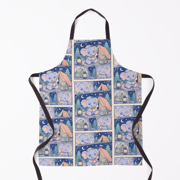Item preview, Kawaii Camping Elephant Comic Panel designed and sold by Gift Phrase Studio.