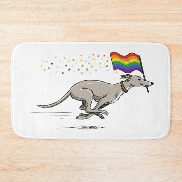 Item preview, Dog Running with Rainbow Flag LGBTQ Gay Pride Italian Greyhound Cute Whippet designed and sold by Jenn Inashvili.