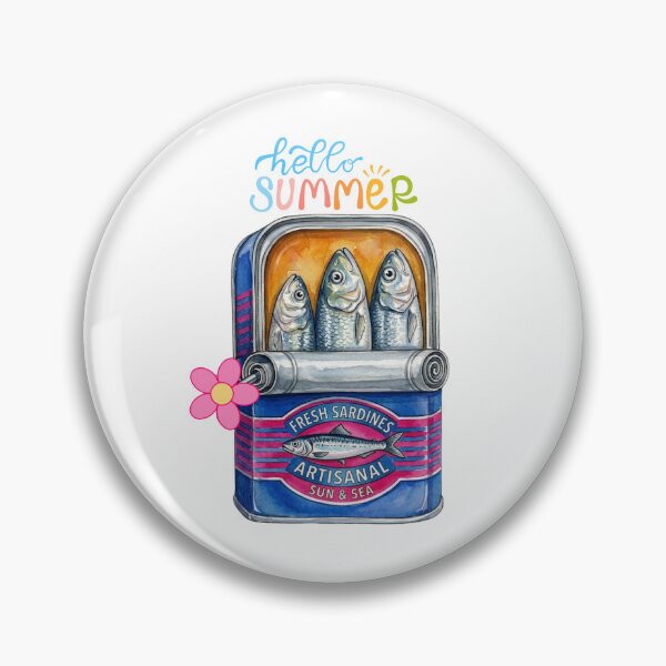 Item preview, Summer Sardine Serenade: Vintage-Style Watercolor Illustration designed and sold by VibranPalette.