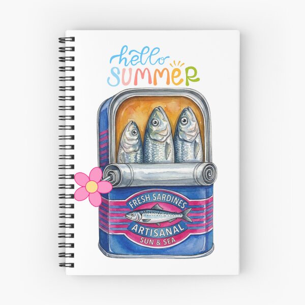 Item preview, Summer Sardine Serenade: Vintage-Style Watercolor Illustration designed and sold by VibranPalette.