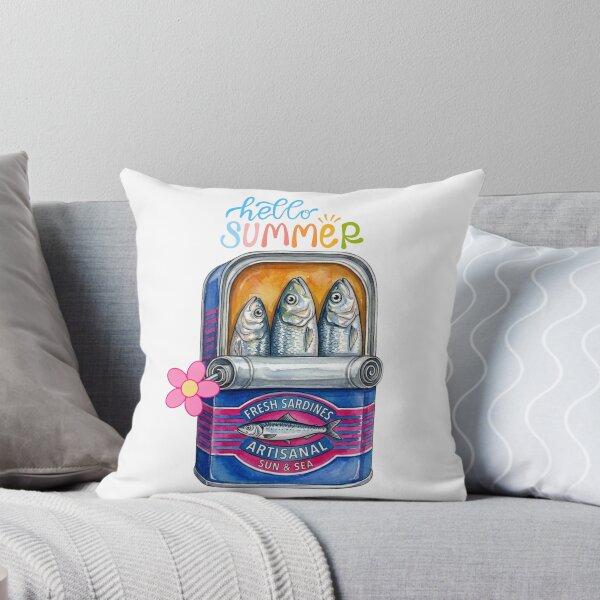 Item preview, Summer Sardine Serenade: Vintage-Style Watercolor Illustration designed and sold by VibranPalette.