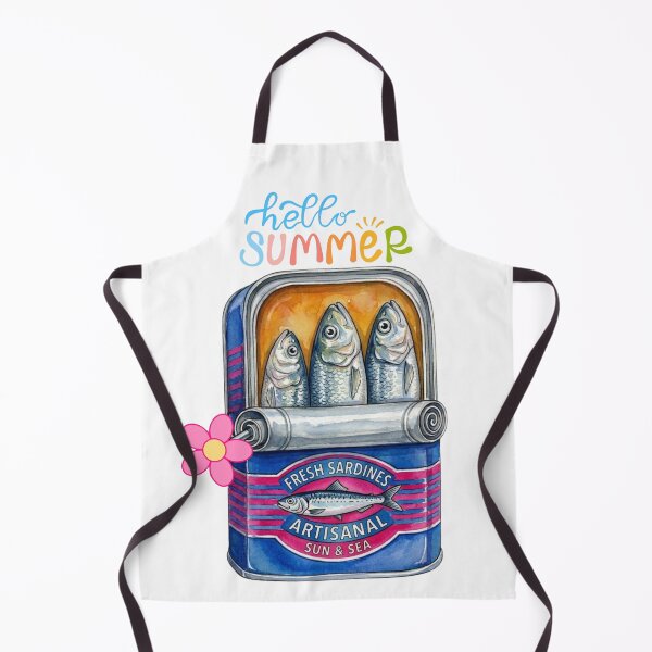 Item preview, Summer Sardine Serenade: Vintage-Style Watercolor Illustration designed and sold by VibranPalette.