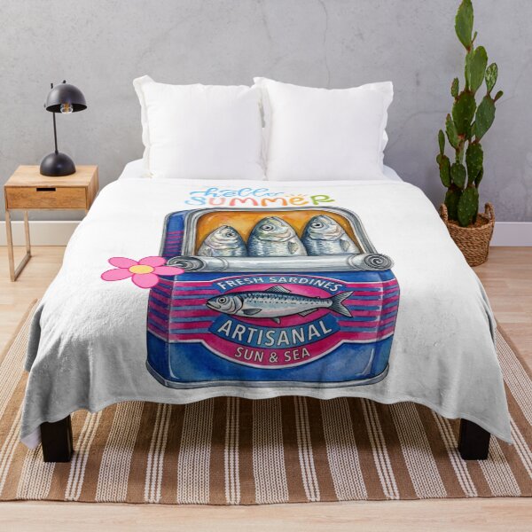 Item preview, Summer Sardine Serenade: Vintage-Style Watercolor Illustration designed and sold by VibranPalette.