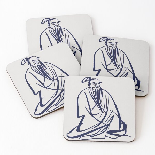 Item preview, Confucius - Blue Abstract Art designed and sold by shadow-bloom.