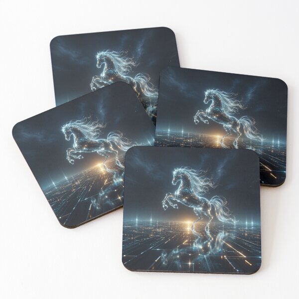 Item preview, AetherCircuit Stallion: The Luminous Horizon Runner designed and sold by BlissBlvdShop.