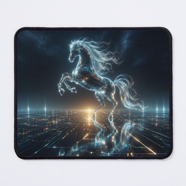 Item preview, AetherCircuit Stallion: The Luminous Horizon Runner designed and sold by BlissBlvdShop.