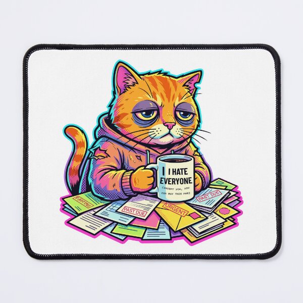 Item preview, funny inappropriate Funny Grumpy Cat Coffee Mug Design | I Hate Everyone Sarcastic Cat Art designed and sold by Uglyandcute.