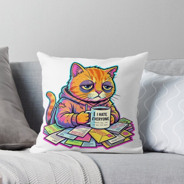 Item preview, funny inappropriate  Funny Grumpy Cat Coffee Mug Design | I Hate Everyone Sarcastic Cat Art designed and sold by Uglyandcute.
