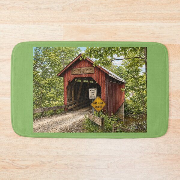 Item preview, Bean Blossom Covered Bridge colored pencil designed and sold by gotucoveredart.
