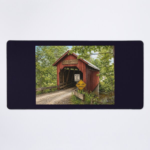 Item preview, Bean Blossom Covered Bridge colored pencil designed and sold by gotucoveredart.