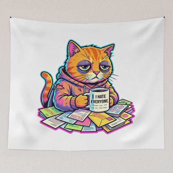 Item preview, funny inappropriate  Funny Grumpy Cat Coffee Mug Design | I Hate Everyone Sarcastic Cat Art designed and sold by Uglyandcute.