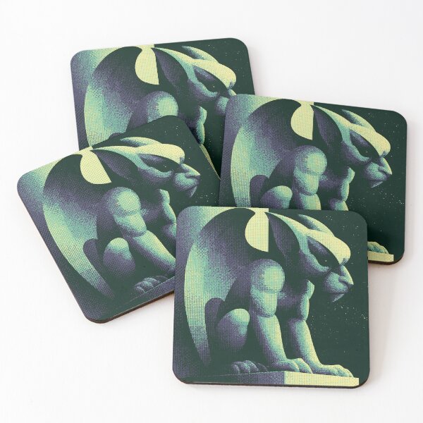 Item preview, Gothic Gargoyle in Retro Halftone Shadows designed and sold by ClubVacay.