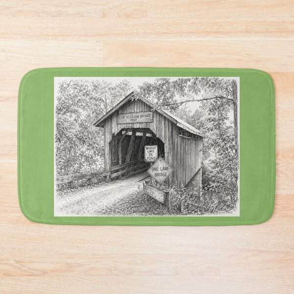 Item preview, Bean Blossom Covered Bridge graphene pencil designed and sold by gotucoveredart.