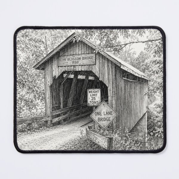 Item preview, Bean Blossom Covered Bridge graphene pencil designed and sold by gotucoveredart.