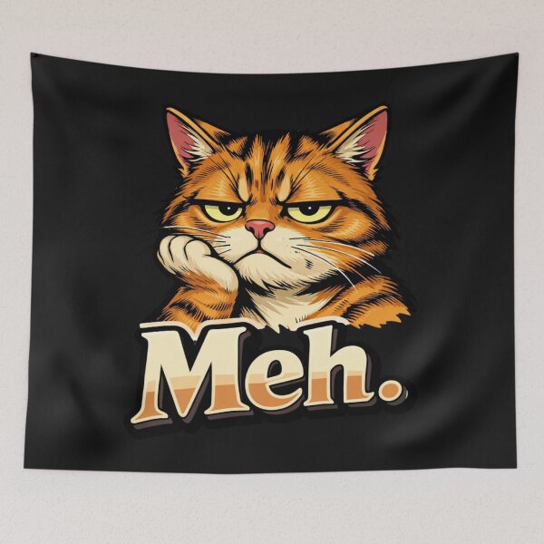 Item preview, Bored Tabby Feline Meh Disinterest Graphic designed and sold by Tsugraf Designs.