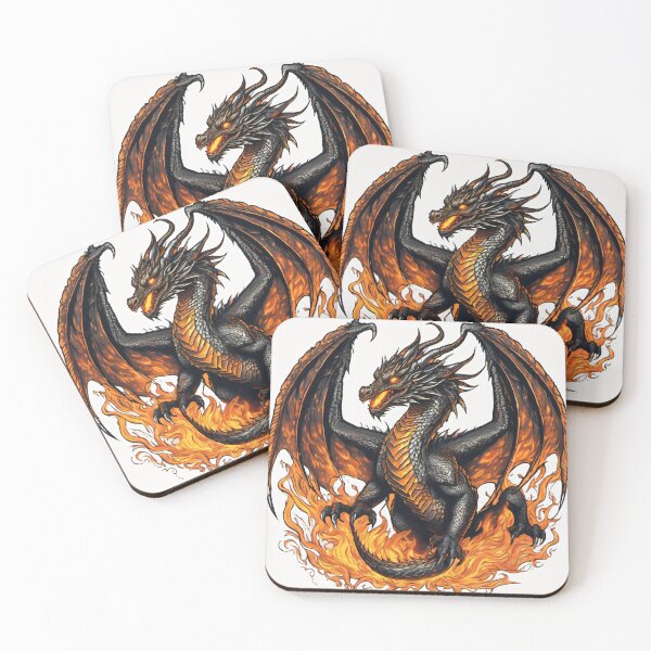 Item preview, Dragon with fire designed and sold by HollowOakPrints.
