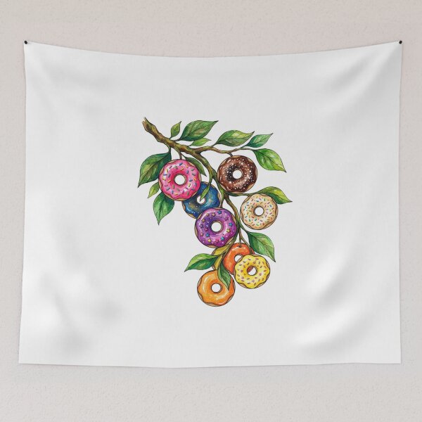 Item preview, Whimsical Watercolor Donut Tree Branch designed and sold by SOUFIANE1991.