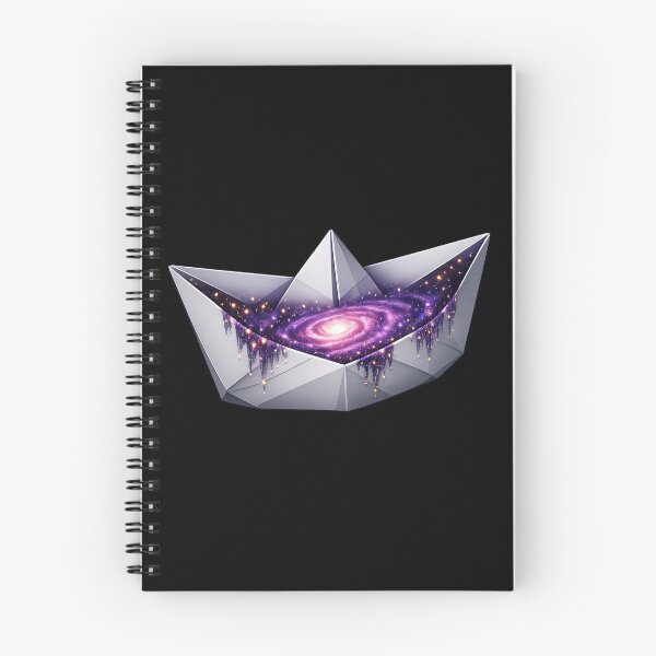 Item preview, Origami Paper Boat with Cosmic Spiral Galaxy 3D Art designed and sold by ArtoryWorks.