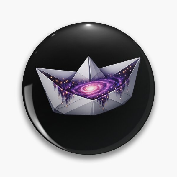 Item preview, Origami Paper Boat with Cosmic Spiral Galaxy 3D Art designed and sold by ArtoryWorks.